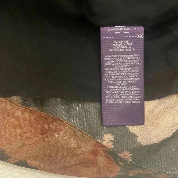 Ralph Lauren Collection Chiffon Evening Gown Floral One Shoulder Ruffle Dress 10 - Picture 13 of 13